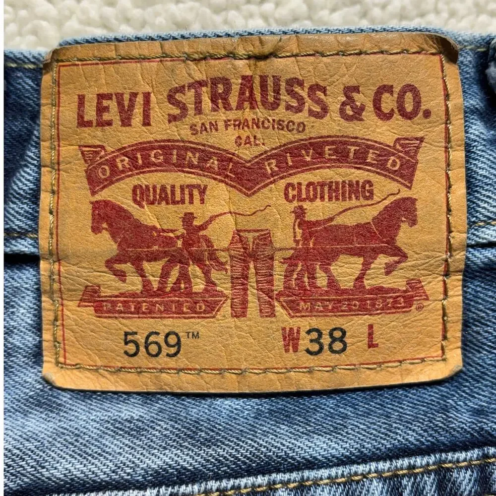 Levi's 569 Shorts Men 38 Denim Loose Straight Baggy Jorts Bermuda Outdoor Casual